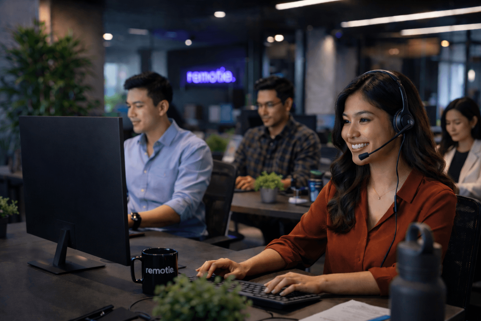 Remotie customer operations specialist on shift