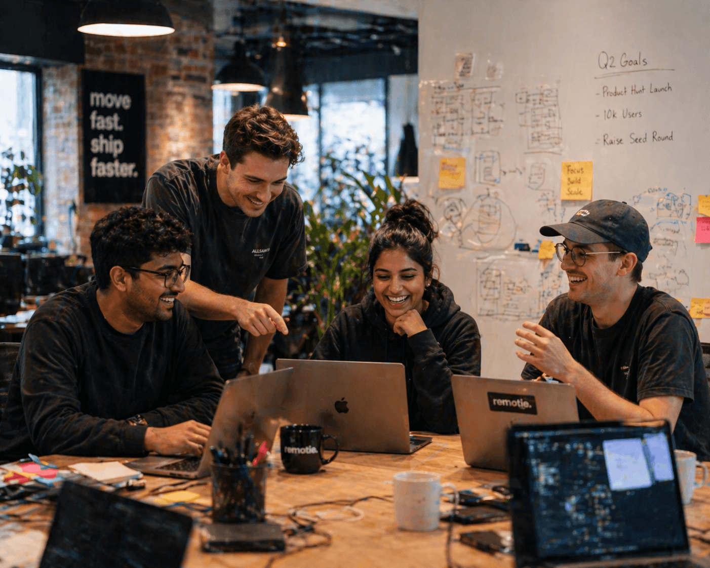 Startup team planning their next sprint